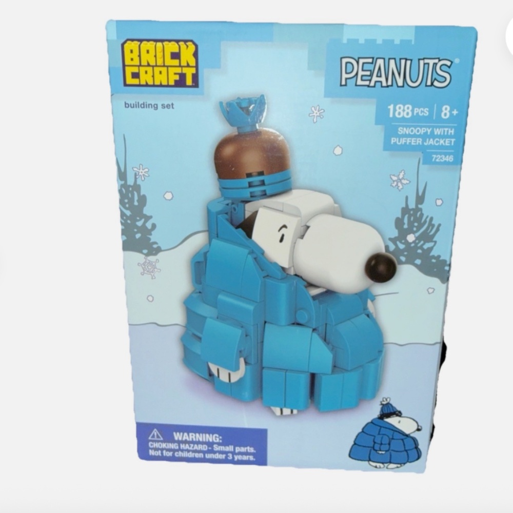 Peanuts Snoopy Puffer Jacket Building Set – 188 Piece Collectible DIY Block New